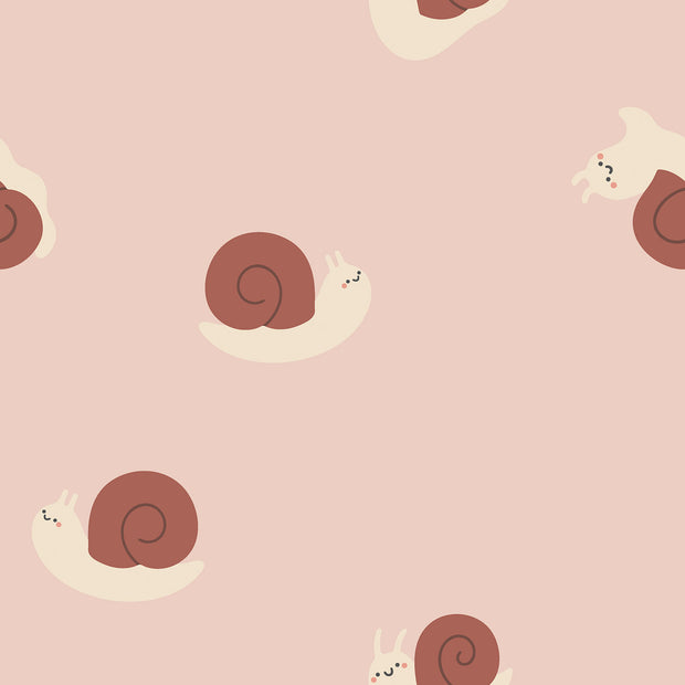 Terry Crepe fabric Snails Nude