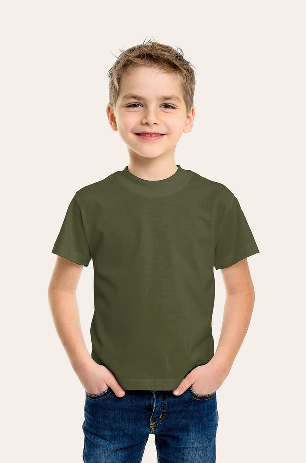 Jersey stof Effen Kaki groen