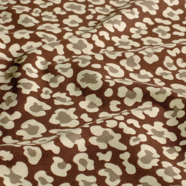 Jersey fabric Leopards Brique