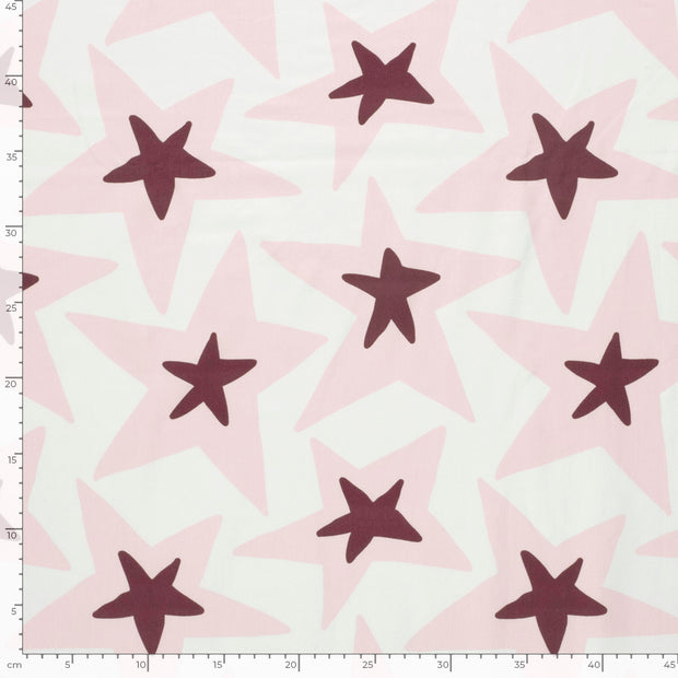 Jersey fabric Stars Off White