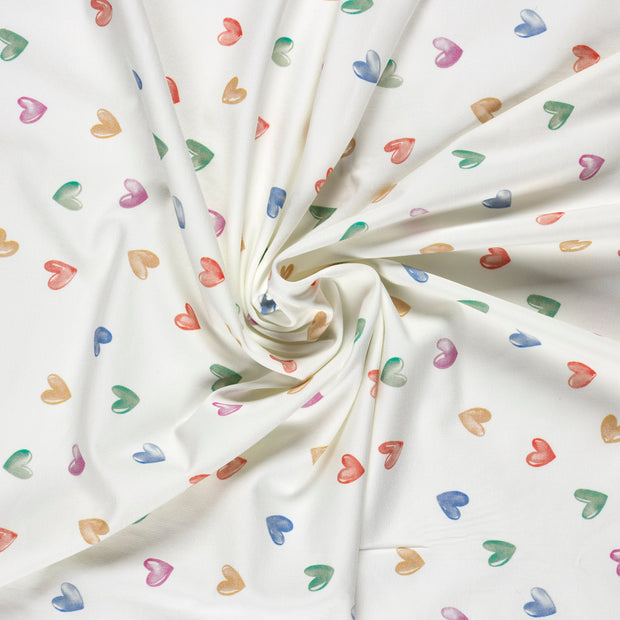 French Terry GOTS organic fabric Off White digital printed 