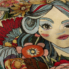 Gobelin jacquard Flowers Red