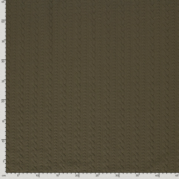 Heavy Knit fabric Cable Khaki Green