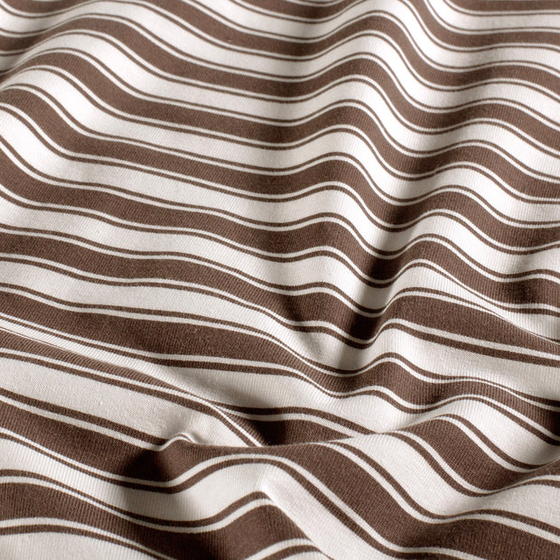Jersey tissu rayures Brique