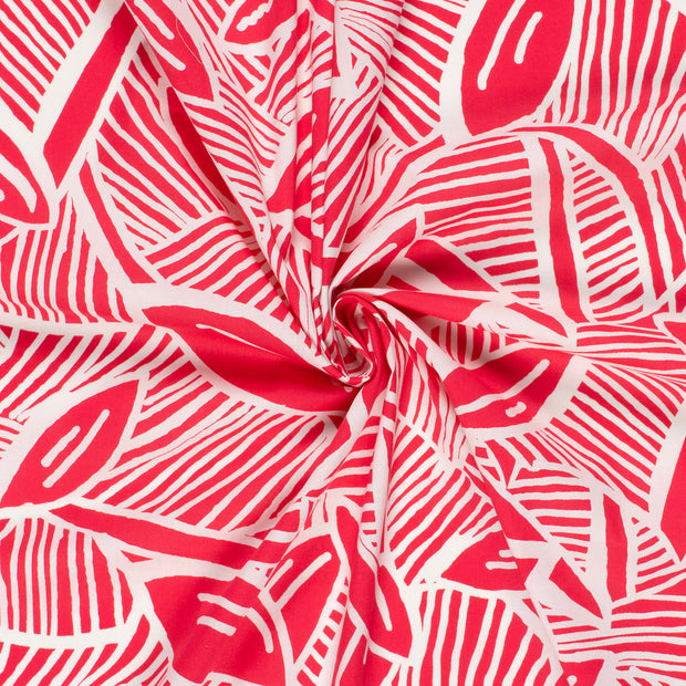 Cotton Satin fabric Dark Red printed 