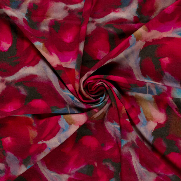 Punta di Roma fabric Dark Red printed 