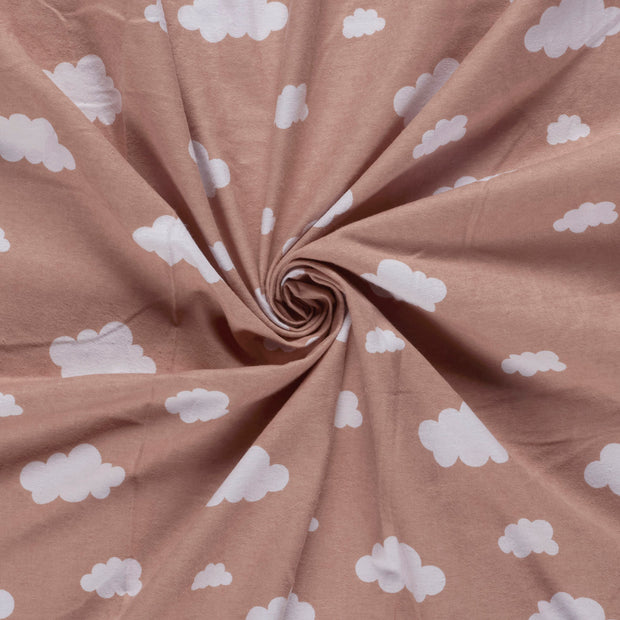 Flannel fabric Old Pink printed 