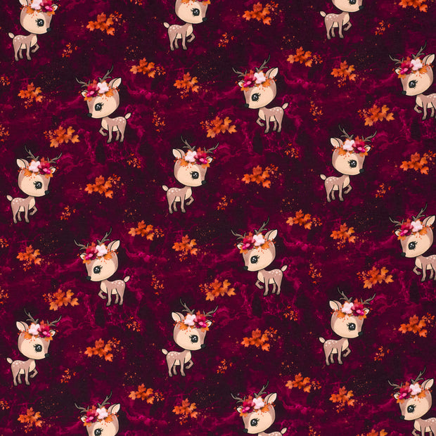 French Terry fabric Wine red matte 