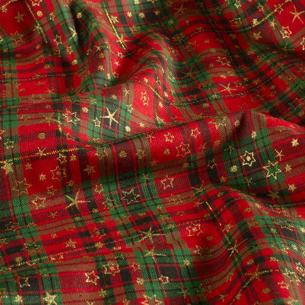 Cotton Poplin fabric Christmas Red