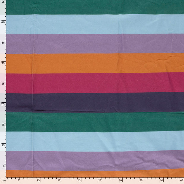 French Terry fabric Stripes Orange