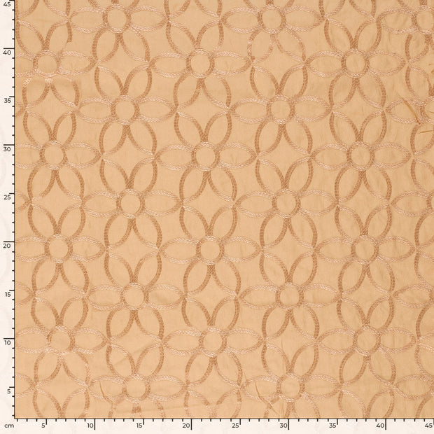 Viskose fabrik Blumen Beige