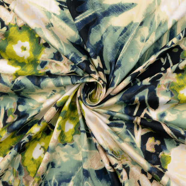 Viscose Satin tissu Vert Olive 