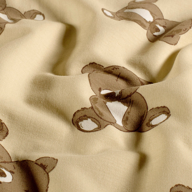 French Terry fabric Bears Beige
