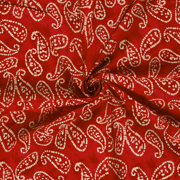 Voile fabric Red printed 