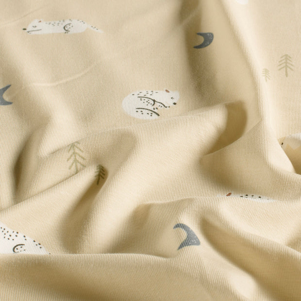 Jersey fabrik Tiere Beige