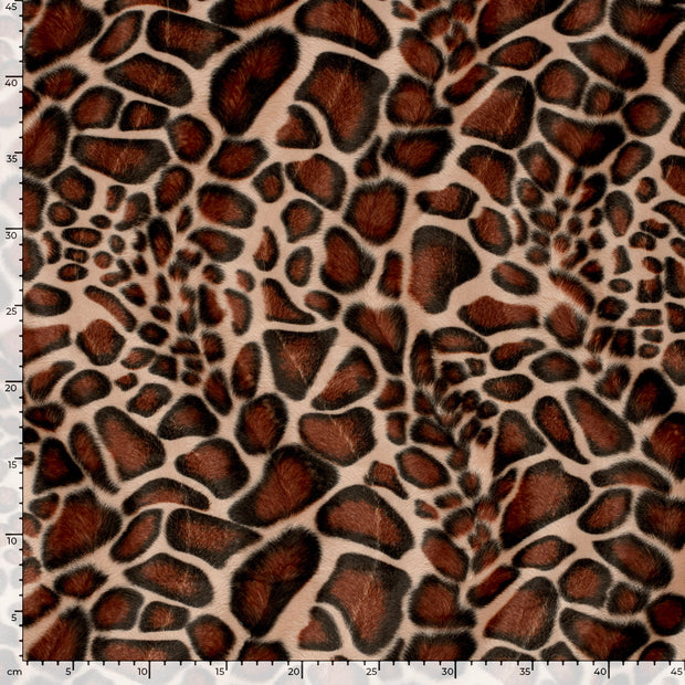 Velours fabric Giraffes Beige