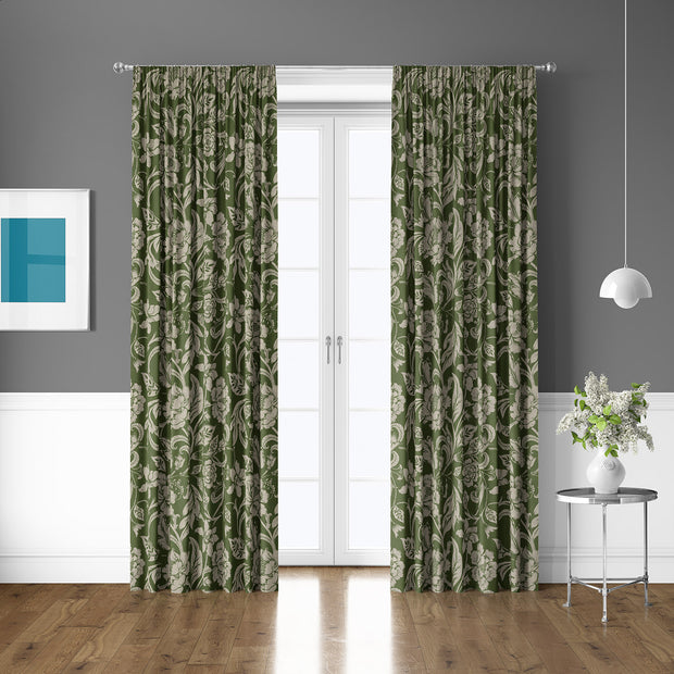 Linen Look fabric Green matte 