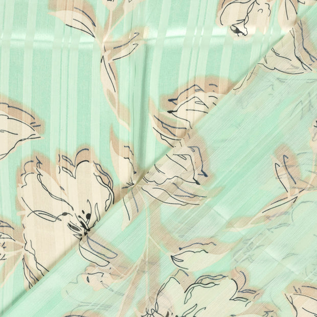 Chiffon fabric Flowers printed 