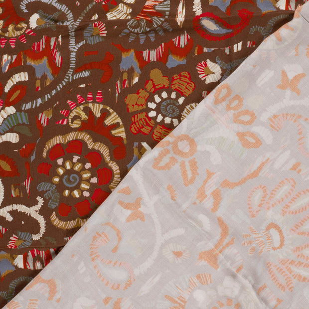 Viscose Satin fabric Abstract printed 