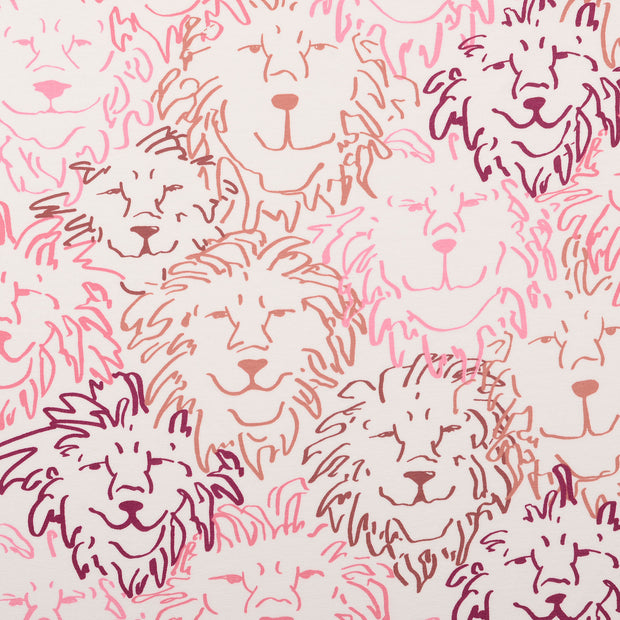 Cotton Jersey fabric Animals Light Pink