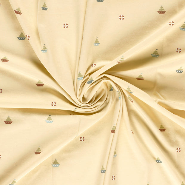 Jersey fabric Beige printed 
