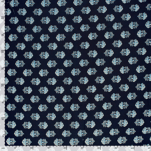 Voile fabrik Abstrakt Indigoblau