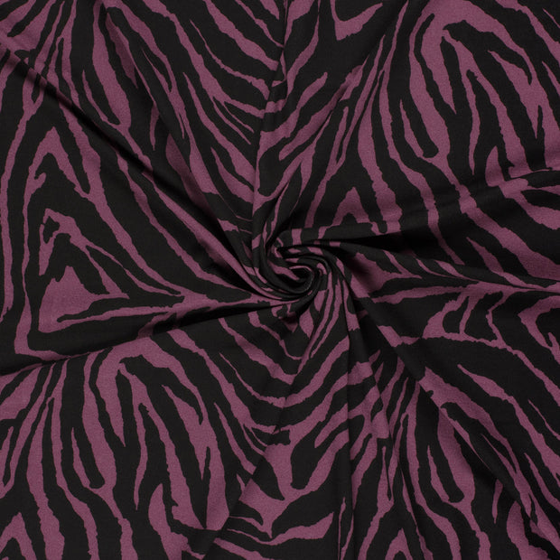 Viscose Vortex Jersey fabric Aubergine printed 