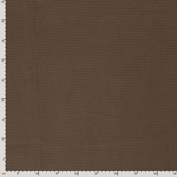 Waffle piqué fabric Unicolour Brown