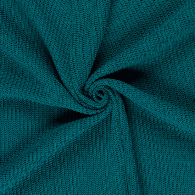 Heavy Knit fabrik Petrol 