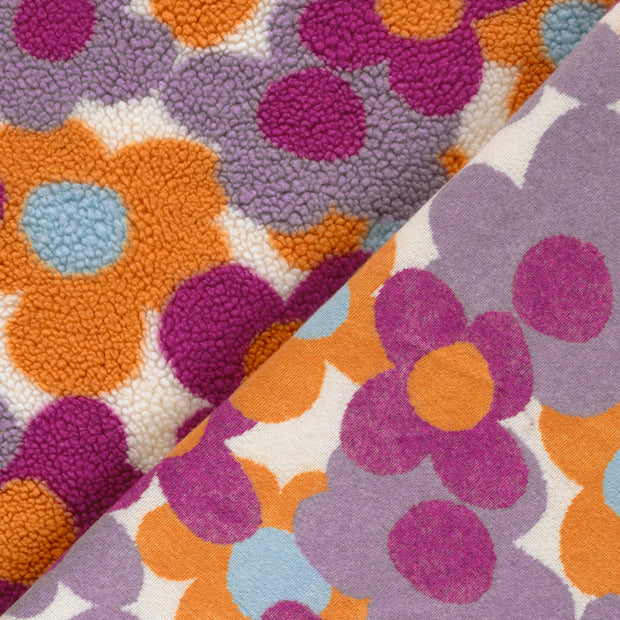Sherpa Fleece fabric Flowers printed 