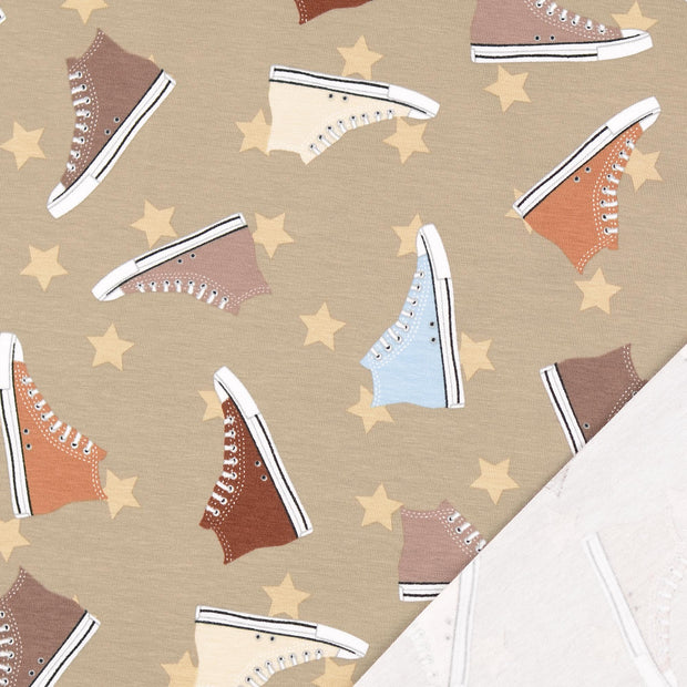 Cotton Jersey fabric Shoes printed 