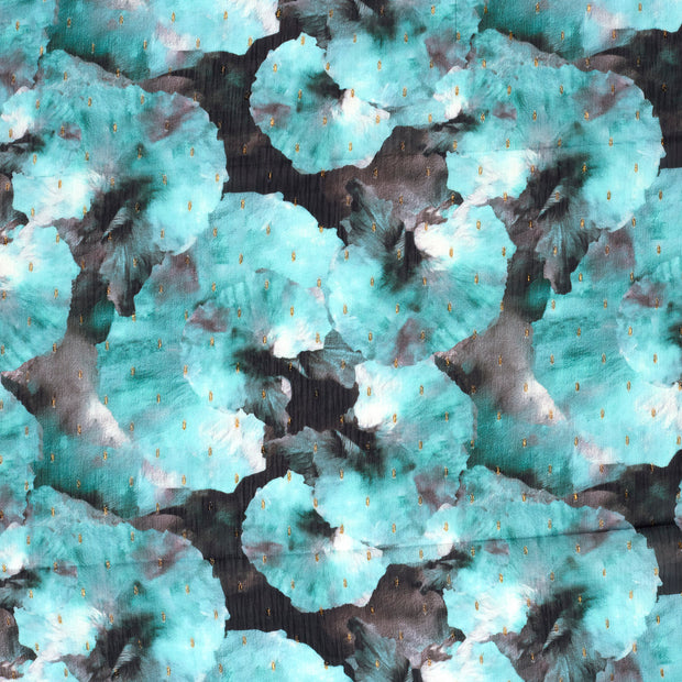 Chiffon fabric Dark Mint semi-transparent 