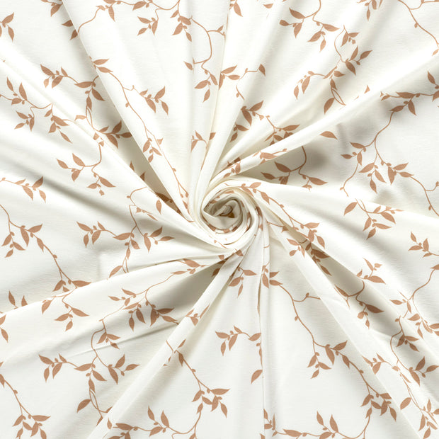 Jersey fabric Off White printed 