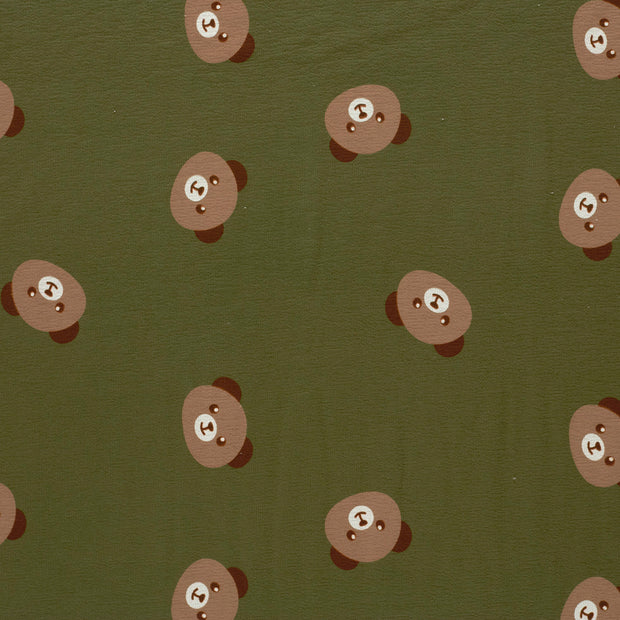 Terry Crepe fabric Dark Green texturized 