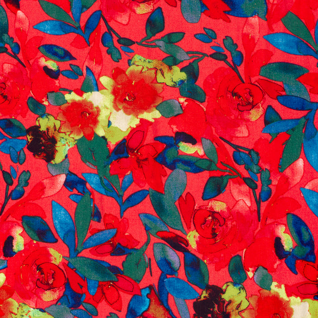 Linen Look fabric Dark Red semi-transparent 