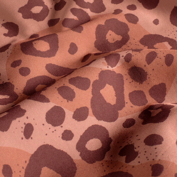 Softshell fabric Leopards Salmon