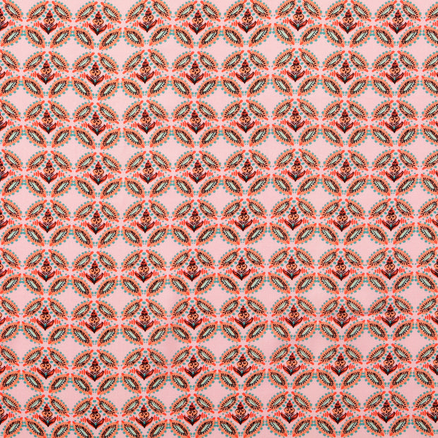 Viscose Twill fabric Geometric pattern Light Pink