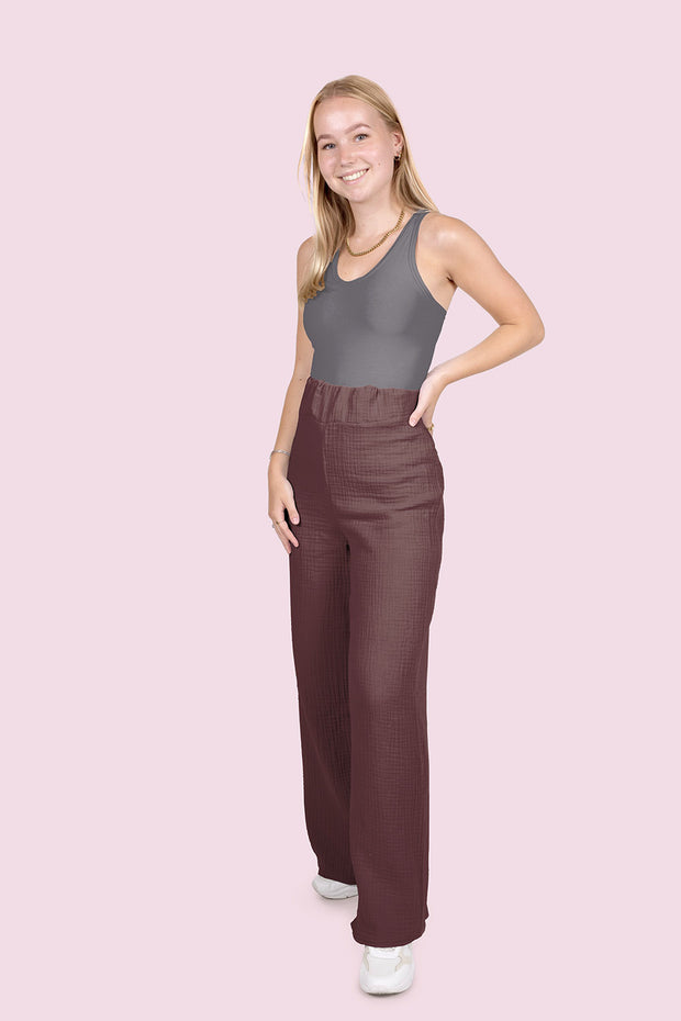 Muslin fabric Unicolour Mauve