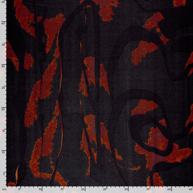 Satin fabric Abstract Black