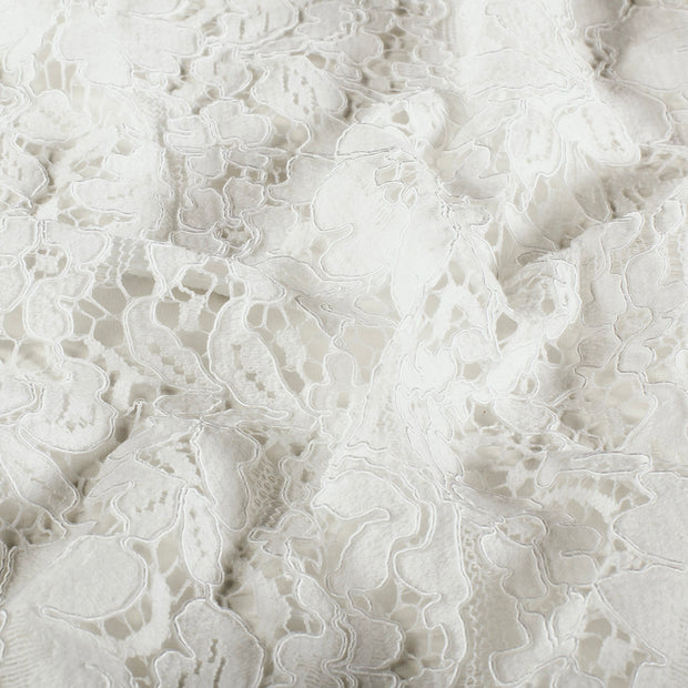 Lace fabric Flowers White