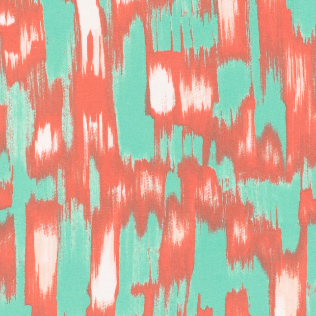 Viscose Vortex Jersey fabric Abstract Coral