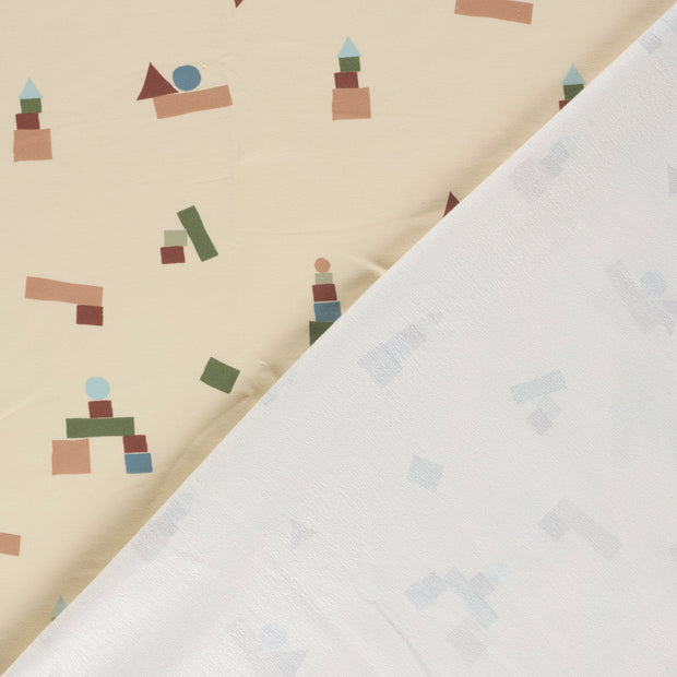 French Terry fabric Blocks printed 