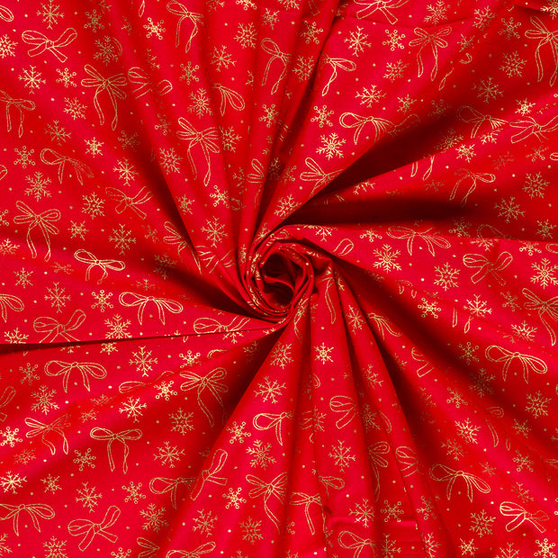 Katoen Poplin stof Rood 