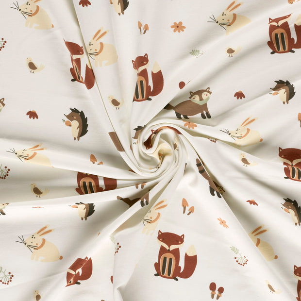 French Terry fabric Off White printed 