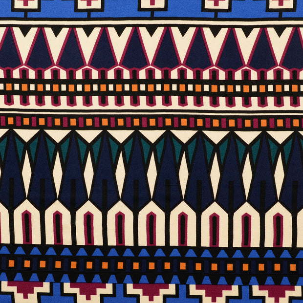 Viscose Satin fabric Geometric pattern Multicolor
