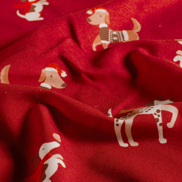 French Terry fabric Christmas Red