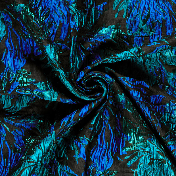 Jacquard tela Petróleo Lurex 