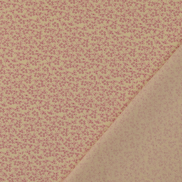 Cotton Poplin fabric Old Pink printed 