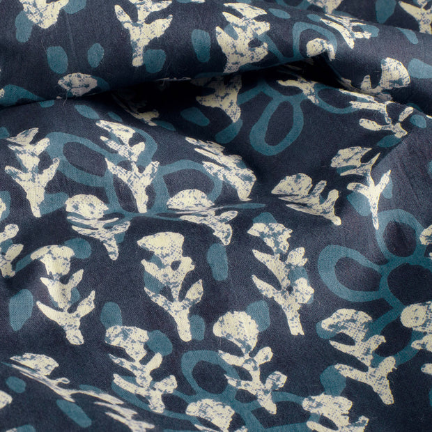 Voile fabrik Abstrakt Indigoblau