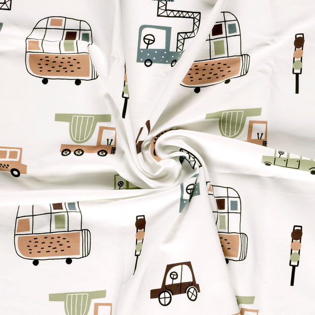 French Terry fabric Off White printed 